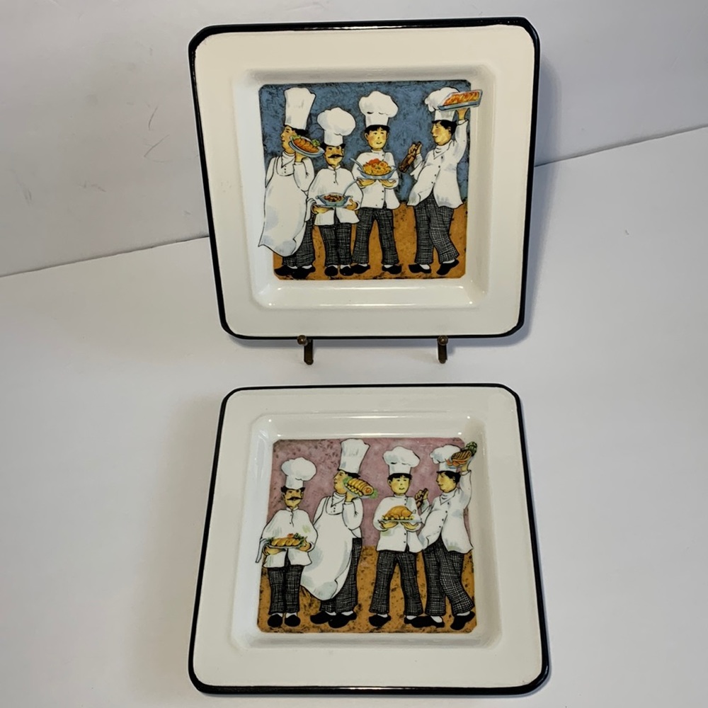 Brunelli Chefs Bakers Salad Dessert Plates Made In Italy 7.75” Set of 2